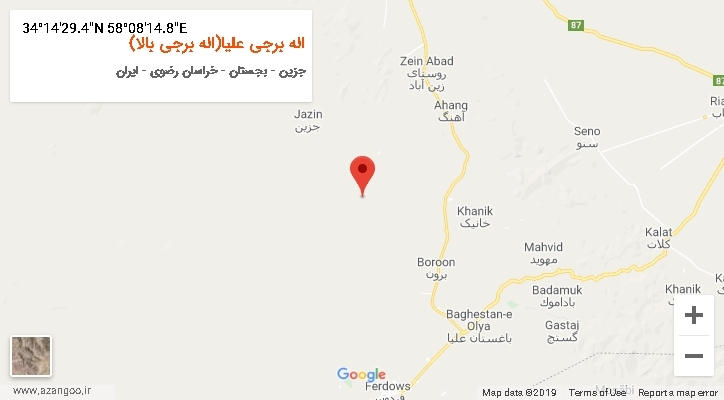 روستای اله برجی علیا(اله برجی بالا) بر روی نقشه