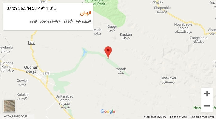 روستای الهیان بر روی نقشه