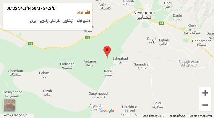 روستای الله آباد بر روی نقشه