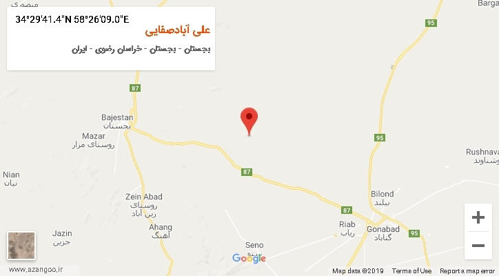 روستای علی آبادصفایی بر روی نقشه