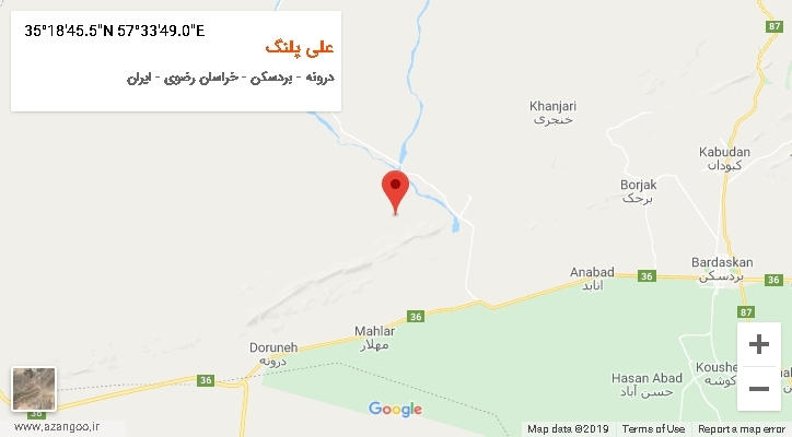 روستای علی پلنگ بر روی نقشه