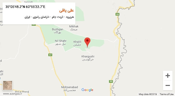 روستای علی یاقی بر روی نقشه