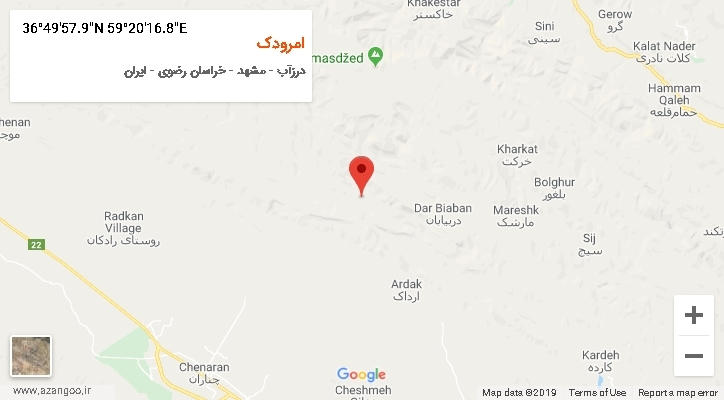 روستای امرودک بر روی نقشه