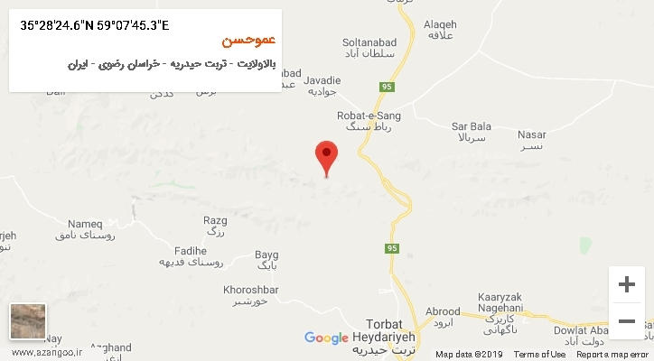 روستای عموحسن بر روی نقشه