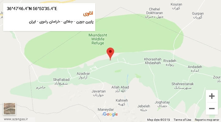 روستای اناوی بر روی نقشه