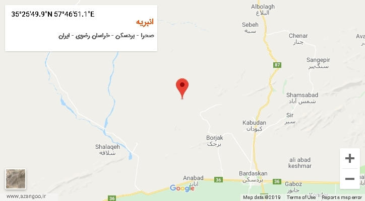 روستای انبریه بر روی نقشه