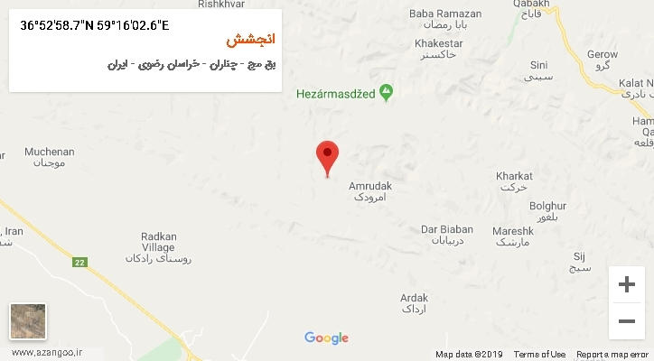 روستای انجشش بر روی نقشه