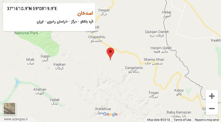 روستای اسدخان بر روی نقشه