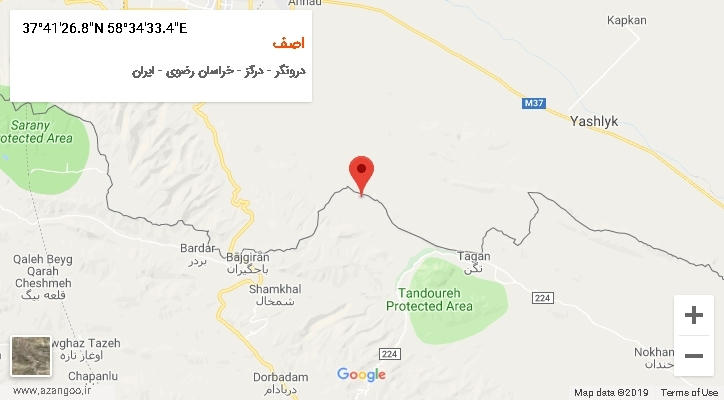 روستای اصف بر روی نقشه