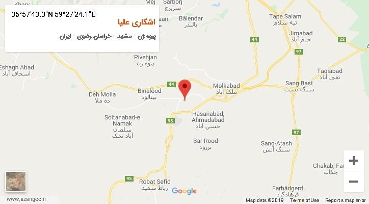 روستای اشکاری علیا بر روی نقشه