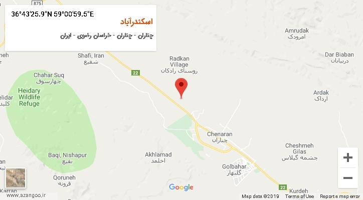 روستای اسکندرآباد بر روی نقشه