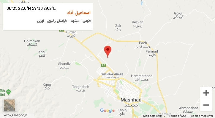روستای اسماعیل آباد بر روی نقشه