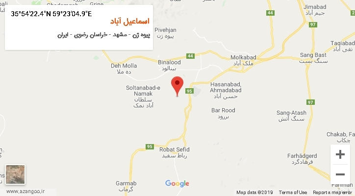 روستای اسماعیل آباد بر روی نقشه