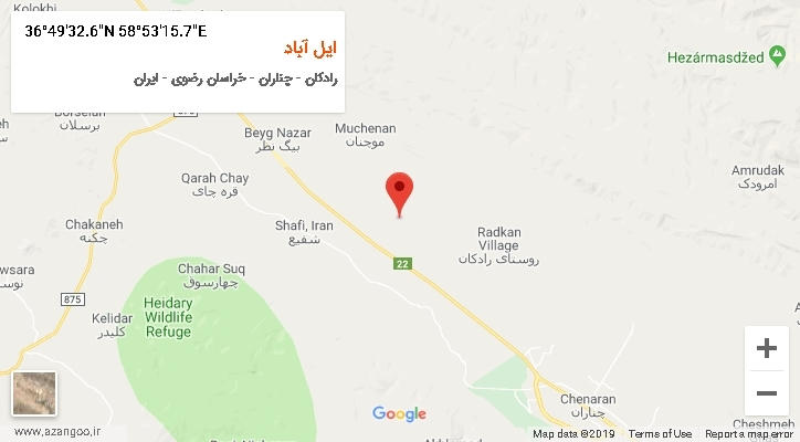 روستای ایل آباد بر روی نقشه