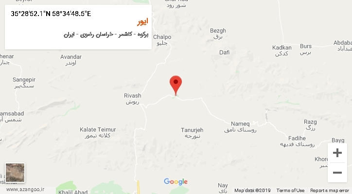 روستای ایور بر روی نقشه