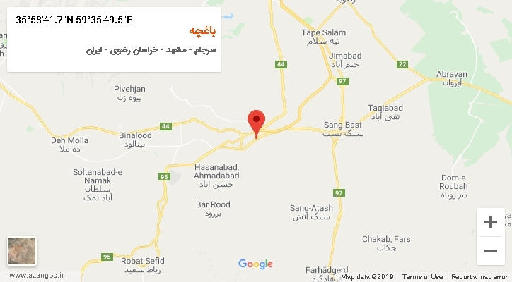 روستای باغچه بر روی نقشه