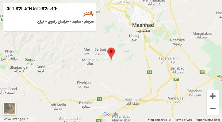 روستای بالندر بر روی نقشه