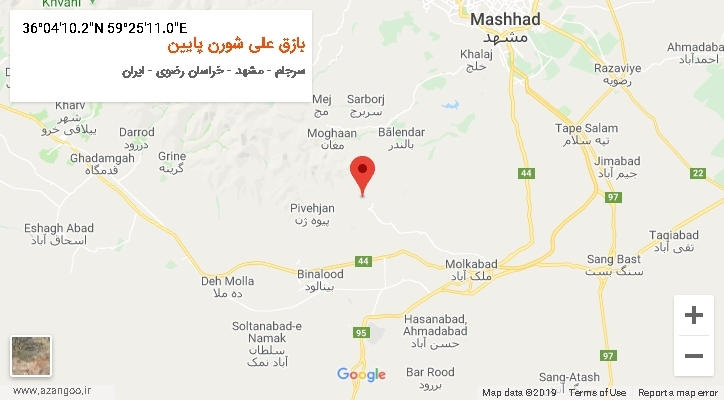 روستای بازق علی شورن پایین بر روی نقشه
