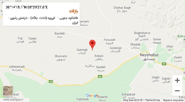 روستای بازقند بر روی نقشه