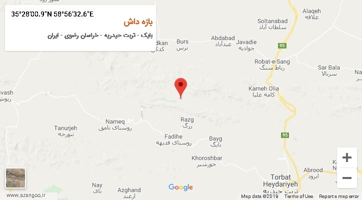 روستای بازه داش بر روی نقشه