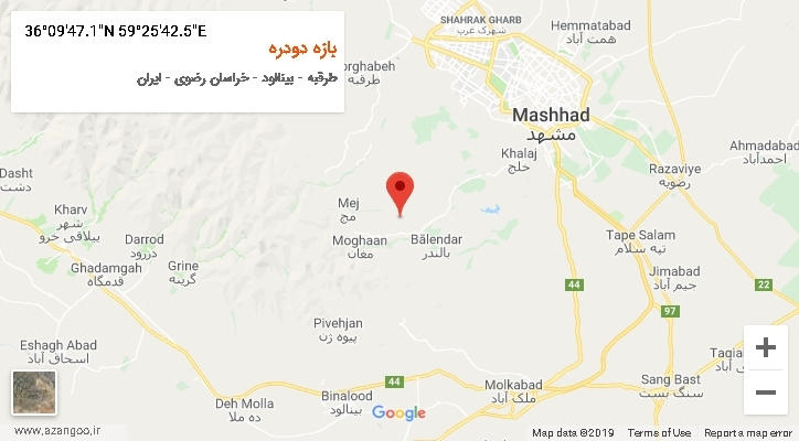 روستای بازه دودره بر روی نقشه