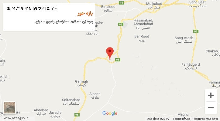 روستای بازه حور بر روی نقشه