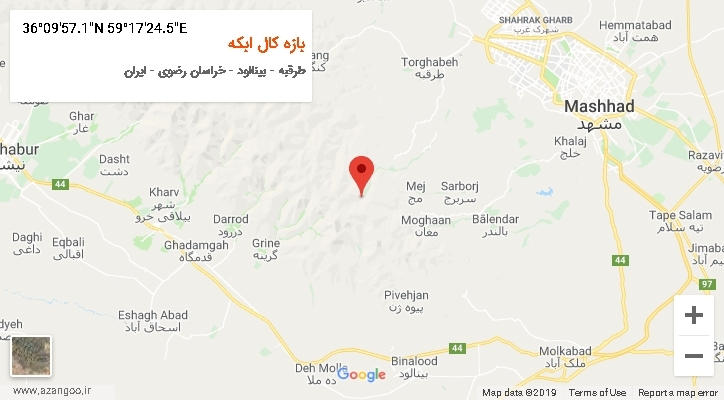 روستای بازه کال ابکه بر روی نقشه