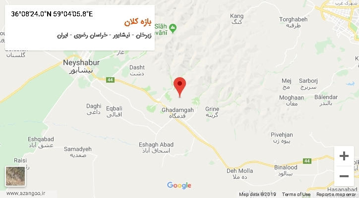 روستای بازه کلان بر روی نقشه
