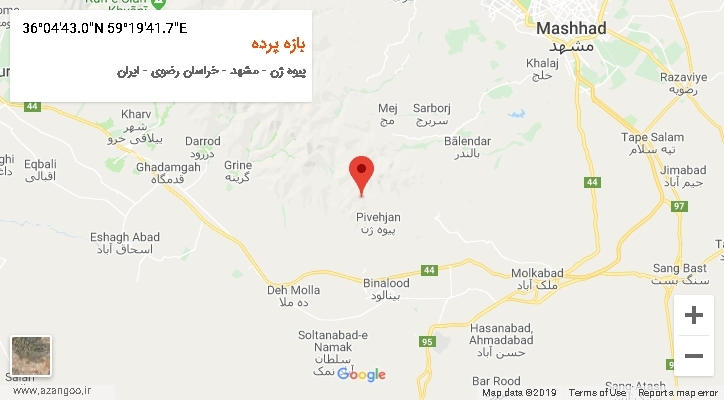 روستای بازه پرده بر روی نقشه