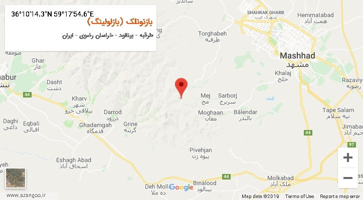 روستای بازنونلک (بازلولینگ) بر روی نقشه