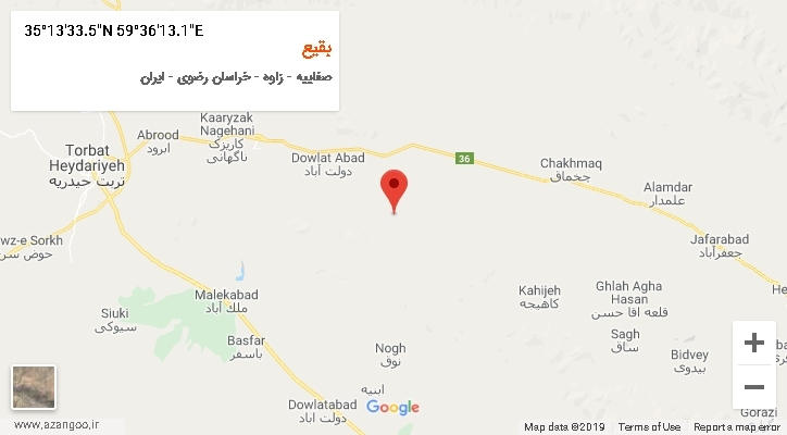 روستای بقیع بر روی نقشه