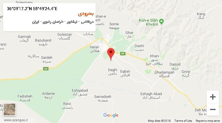 روستای بحرودی بر روی نقشه