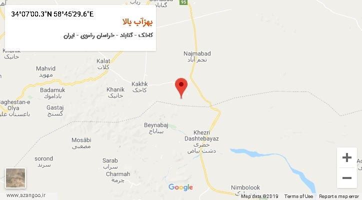 روستای بهزآب بالا بر روی نقشه