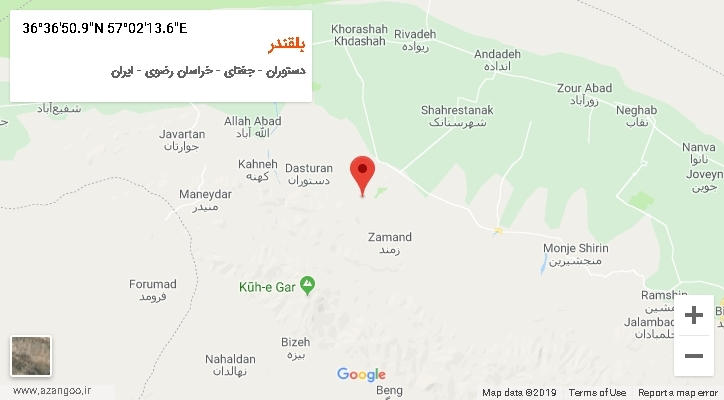روستای بلقندر بر روی نقشه