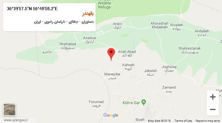 روستای بلهندر بر روی نقشه