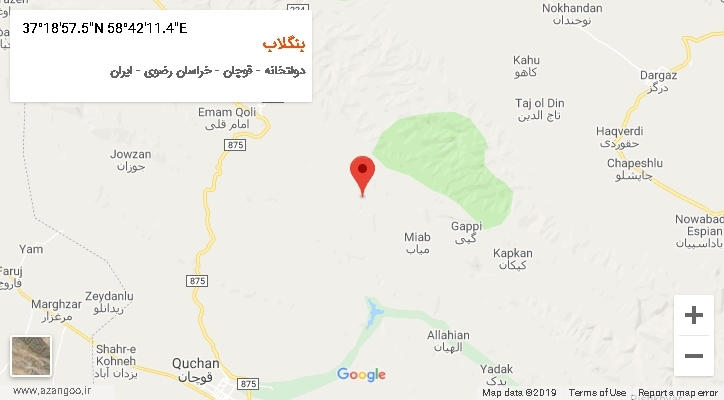روستای بنگلاب بر روی نقشه