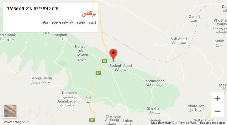 روستای برقندی بر روی نقشه