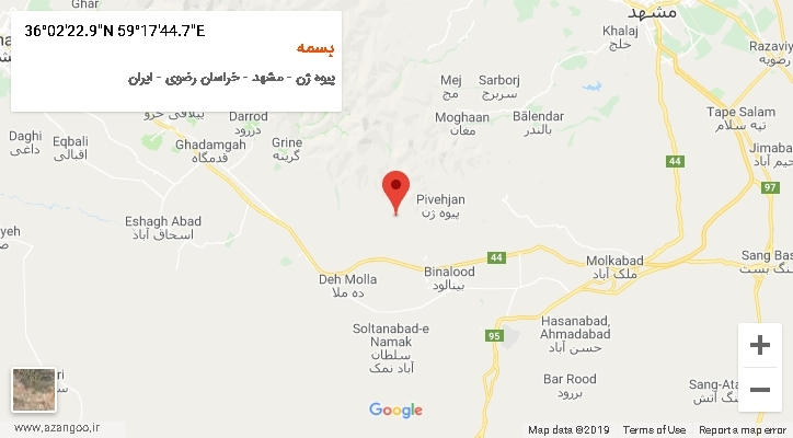 روستای بسمه بر روی نقشه