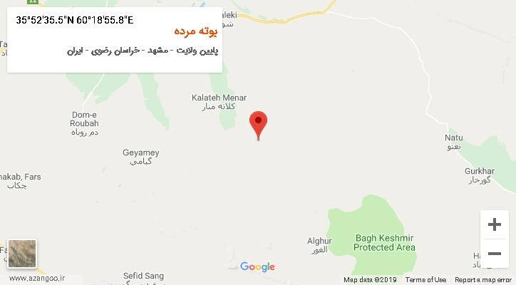 روستای بوته مرده بر روی نقشه