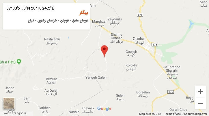 روستای بیگلر بر روی نقشه