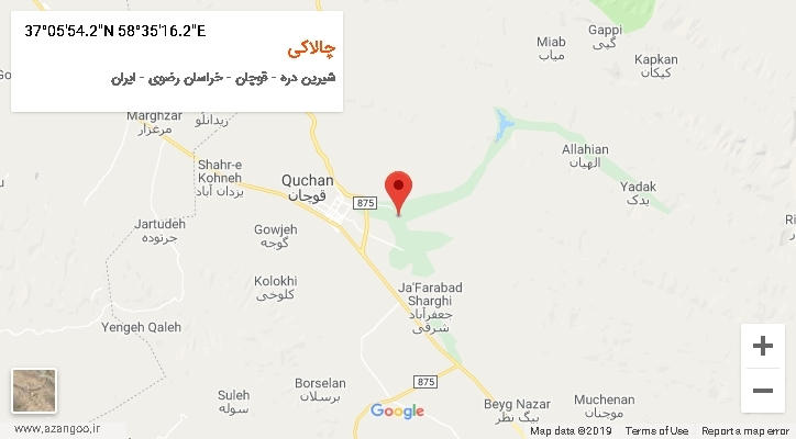 روستای چالاکی بر روی نقشه
