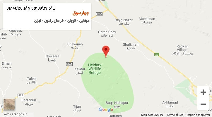 روستای چهارسوق بر روی نقشه