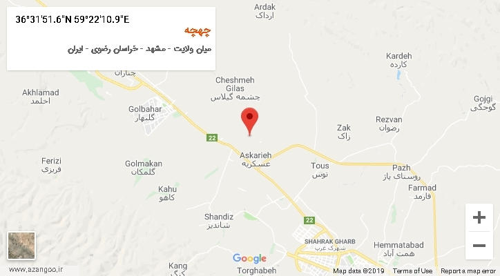 روستای چهچه بر روی نقشه