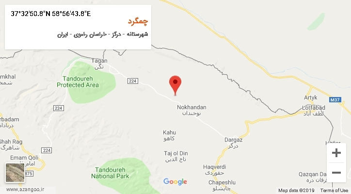 روستای چمگرد بر روی نقشه