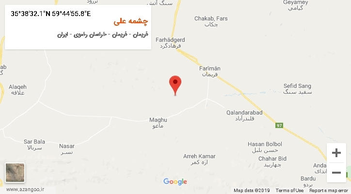 روستای چشمه علی بر روی نقشه