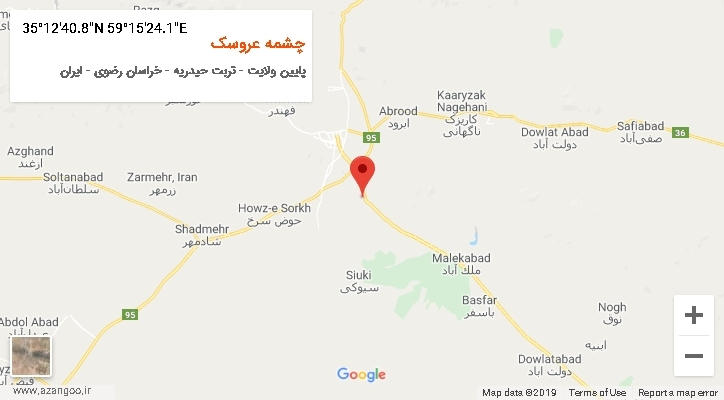 روستای چشمه عروسک بر روی نقشه