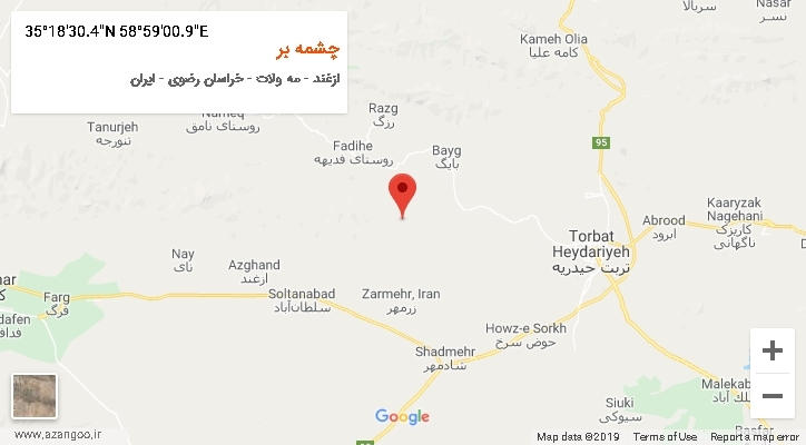 روستای چشمه بر بر روی نقشه