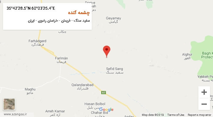 روستای چشمه گنده بر روی نقشه