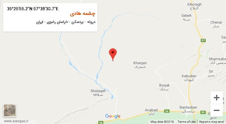 روستای چشمه هادی بر روی نقشه