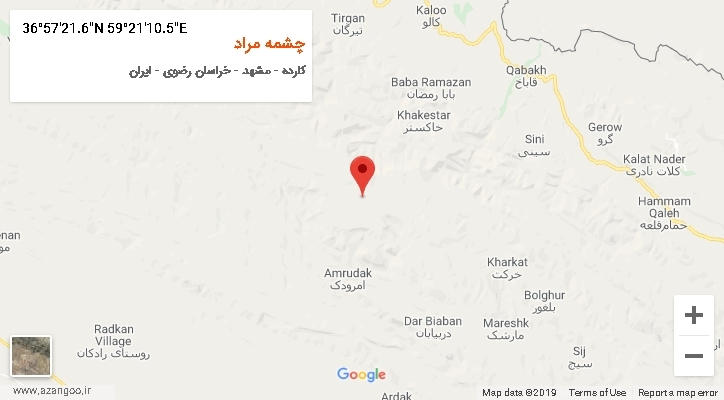 روستای چشمه مراد بر روی نقشه
